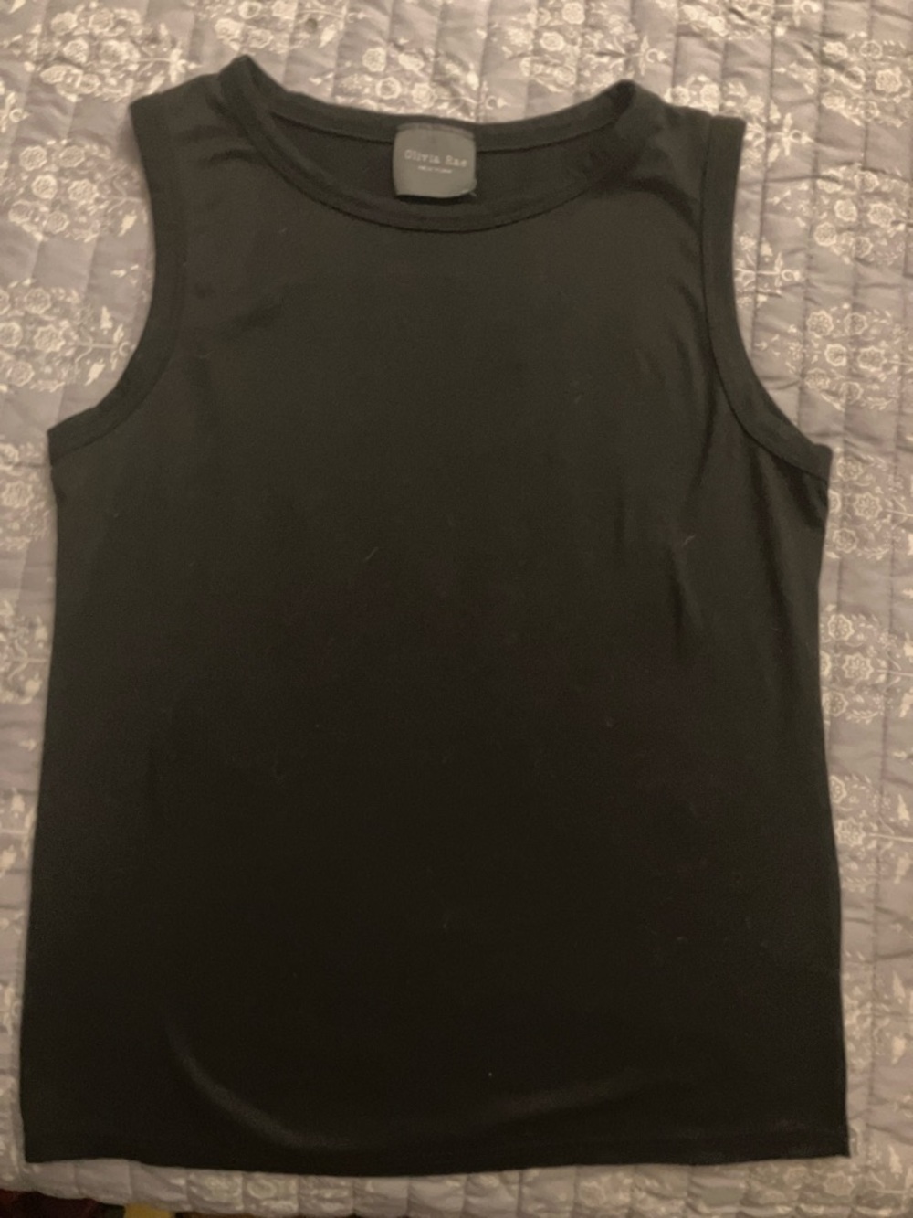 Olivia Rae Black Sleeveless Crew Tank
